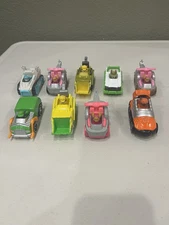 Paw Patrol Metal Die Cast Vehicles Pups - Lot of 9- Car Skye Rubble Everest