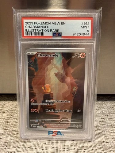 2023 Pokémon MEW EN Charmander Illustration Rare SV151 168/165 PSA 9 MINT Holo