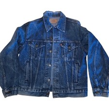 Vintage 80s Levis Denim Trucker Jacket Size 40 Blue USA Made 70506-0216 Type 3