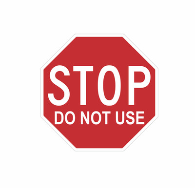 STOP DO NOT USE stickers | white vinyl | outdoor durable | decals