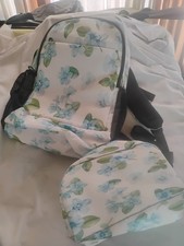 New Floral Backpack Matching Bag, Multiple Compartments In Both