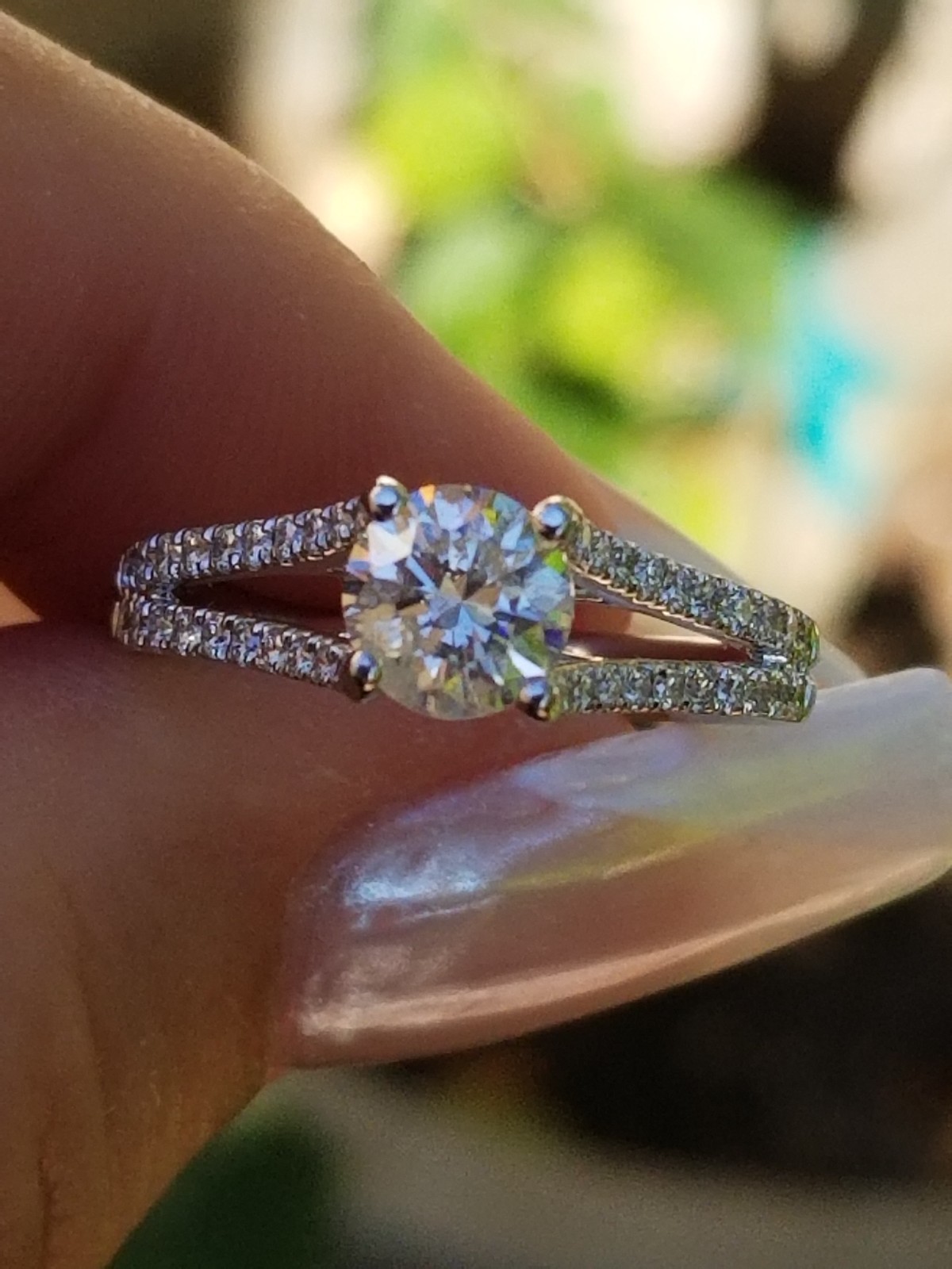 Sparkling Natural Diamond Solitaire Split Shank 1… - image 15