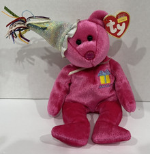 2002 Ty Beanie Baby Birthday/Birthstone Bear Plush "JANUARY" w/Party Hat  NWT 