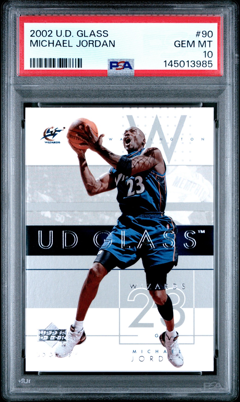 2002 UD GLASS #90 MICHAEL JORDAN PSA 10