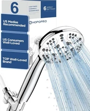 ALL METAL 3-Spray Hand Held Shower Head, 2.5 GPM High Flow Handheld Showerhead
