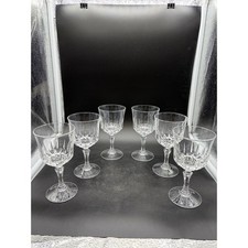 Vintage Mini Arcoroc Crystal Set of 6 Wine Goblets
