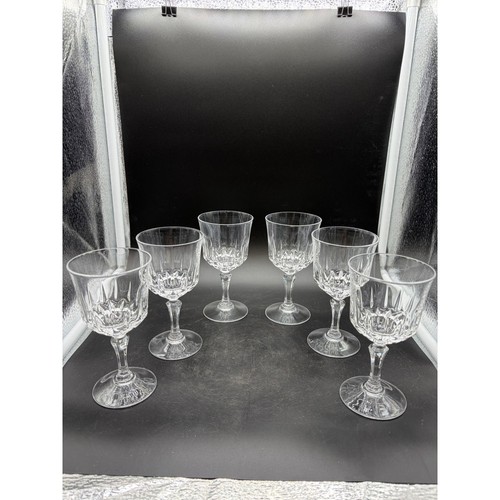 Vintage Mini Arcoroc Crystal Set of 6 Wine Goblets