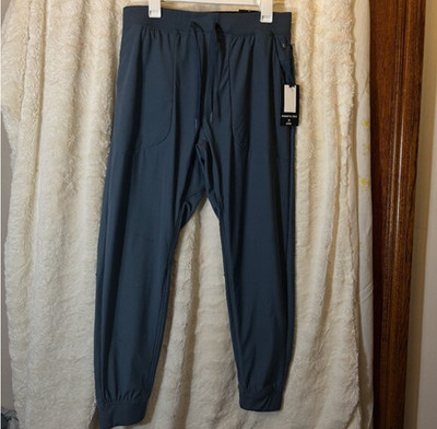 NEW Kenneth Cole Men's Active Lightweight Stretch Tech Jogger Pants Iron Blue XL