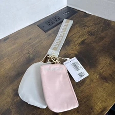 Lululemon Dual Pouch Wristlet Vapor Gold White VPOR/GOLD/WHT Multicolor New