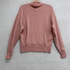 Athleta Sweatshirt Womens XS Pink Mock Neck Pullover Tencel Modal Stretch Boxy