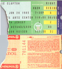 1985 ERIC CLAPTON CONCERT TICKET STUB, GARDEN STATE ARTS CENTER
