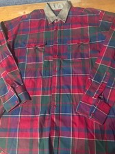 Vintage Panhandle Slim Plaid Western Shirt Men’s 17.5x36 Red Green USA Made