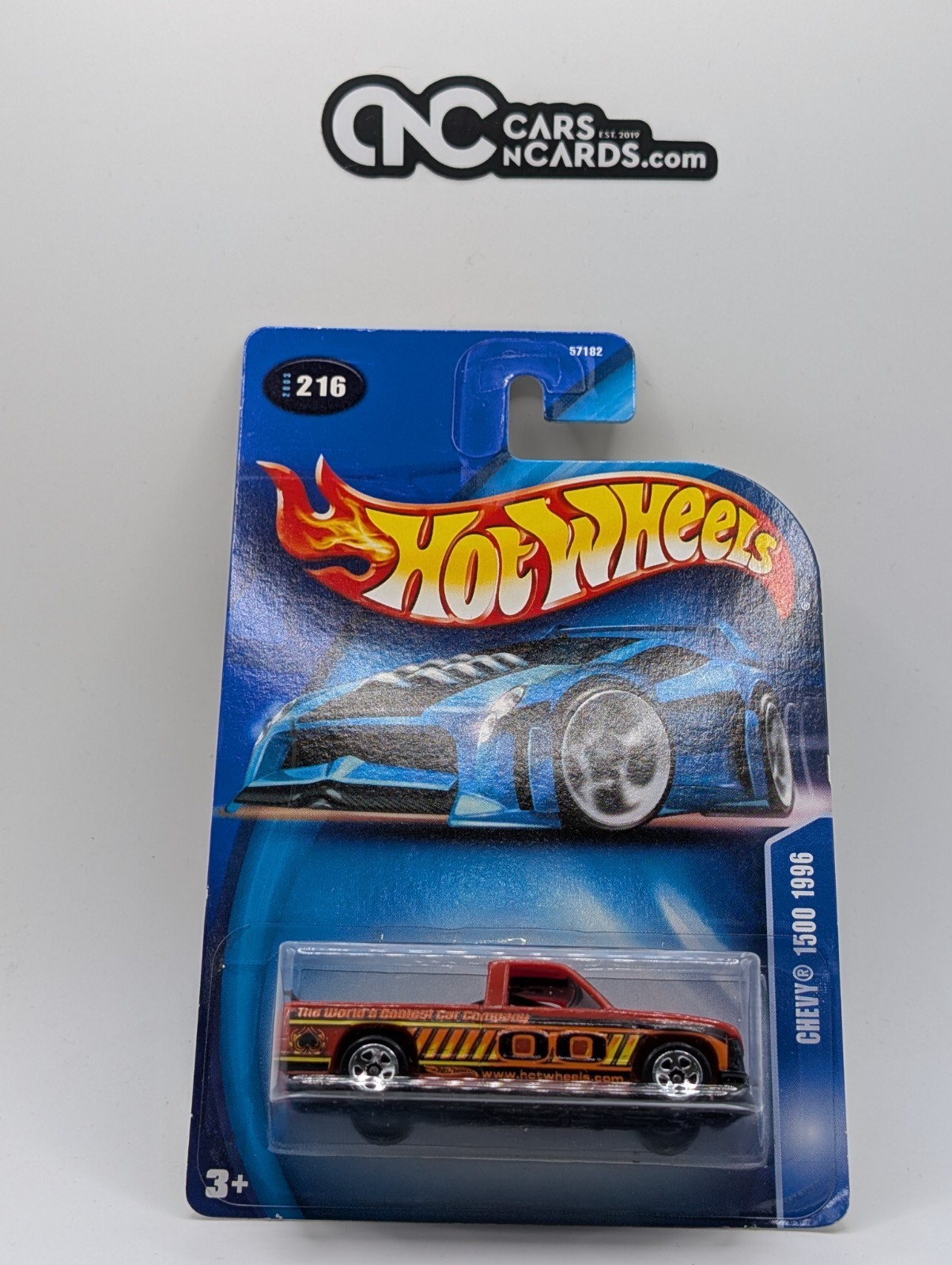 2002 Hot Wheels 1996 Chevy 1500 Orange Collector #216 (Soft Corners)