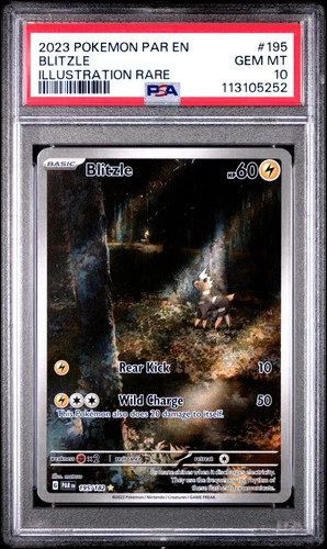 2023 POKEMON PAR EN-PARADOX RIFT ILLUSTRATION RARE #195 BLITZLE PSA 10