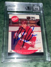 BOB PROBERT SIGNED CARD 1990-91 PRO SET   BAS BECKETT AUTHENTICATED 10 AUTOGRAPH