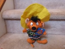VINTAGE 1998 Warner Bros Looney Tunes Plush Doll SPEEDY GONZALES w/ Tags 9" L1