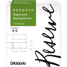 D'Addario Woodwinds Reserve Soprano Saxophone Reeds 10-Pack Strength 4.5