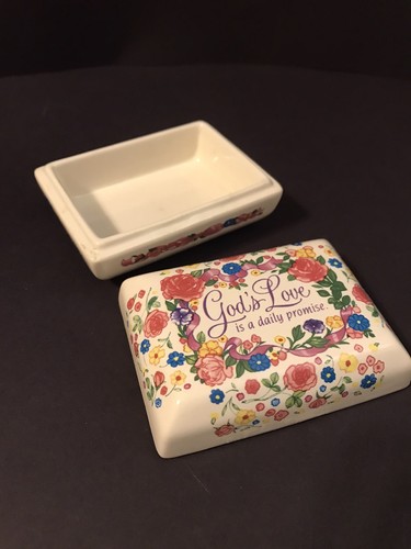 Ceramic Trinket Box GOD’S LOVE IS A DAILY PROMISE Warner Press - Picture 4 of 7