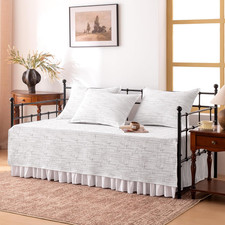 5 Pcs Daybed Cover Set Uneven Stripe Quilting Cozy All Season Soft Daybed Comfor