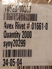 2,000 NOS AVEX RIVETS O1661-0 