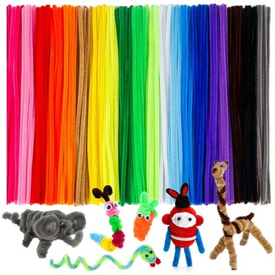 200 PCS Thick Pipe Cleaners Craft Supplies Multi-Color Chenille Stems for Art...
