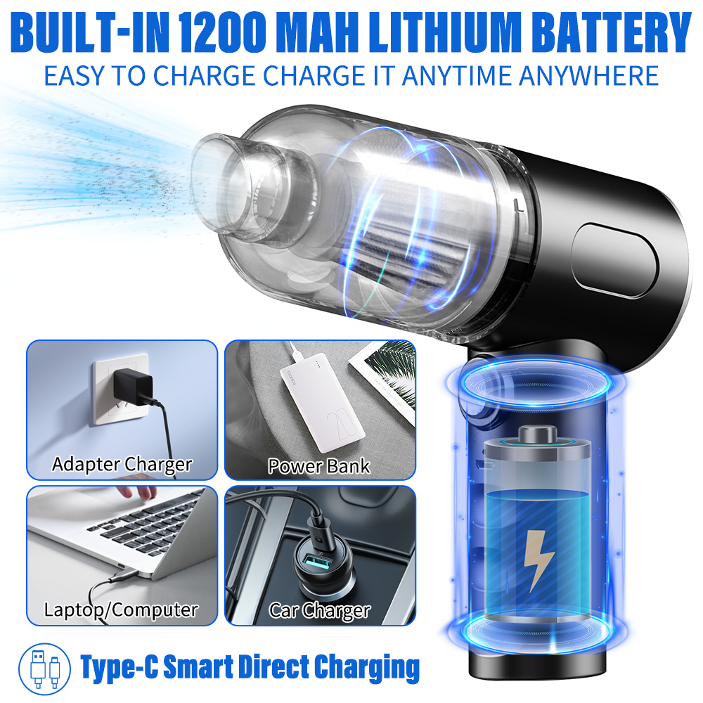 Vellichor 2 X Precision Electric Handheld Cleaning Tools Kit Compressed Air Cleaner Blaster Cordless Vacuum Cleaner Car Interior Or Laptop Cleaning Keyboard Dust Extractor Air Duster Car Cleaning Kit - View #13