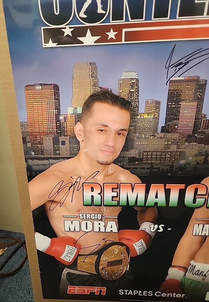 2005 Contender Boxing Fight Poster Signed PETER MANFREDO JR SERGIO