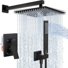 KES Shower Faucet Set, Complete 12 Inch Rain Shower Head with Handheld Spray