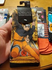 Naruto Shippuden Collection Sublimited 1 Pair Crew Socks Size 10-13 Bioworld