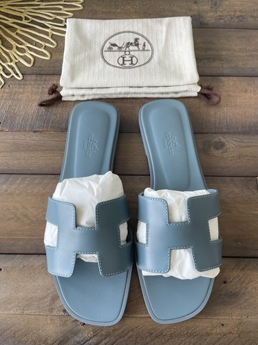 Hermes 2022 Fall/Winter New Color Oran Sandals in Bleu Pinede Size 37, New  | eBay