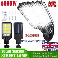 6000W Outdoor Solar Street Wall Lights PIR Motion Sensor Garden Security Lamp UK