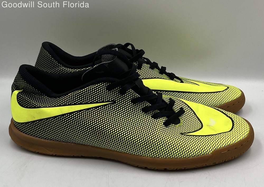 Nike Men's Bravata II IC Black Fluorescent Yellow Indoor Sneaker Shoes Size 10