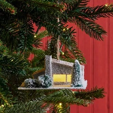 Yellow MID-CENTURY MODERN Christmas Tree ORNAMENT Architecture HOUSE West Elm