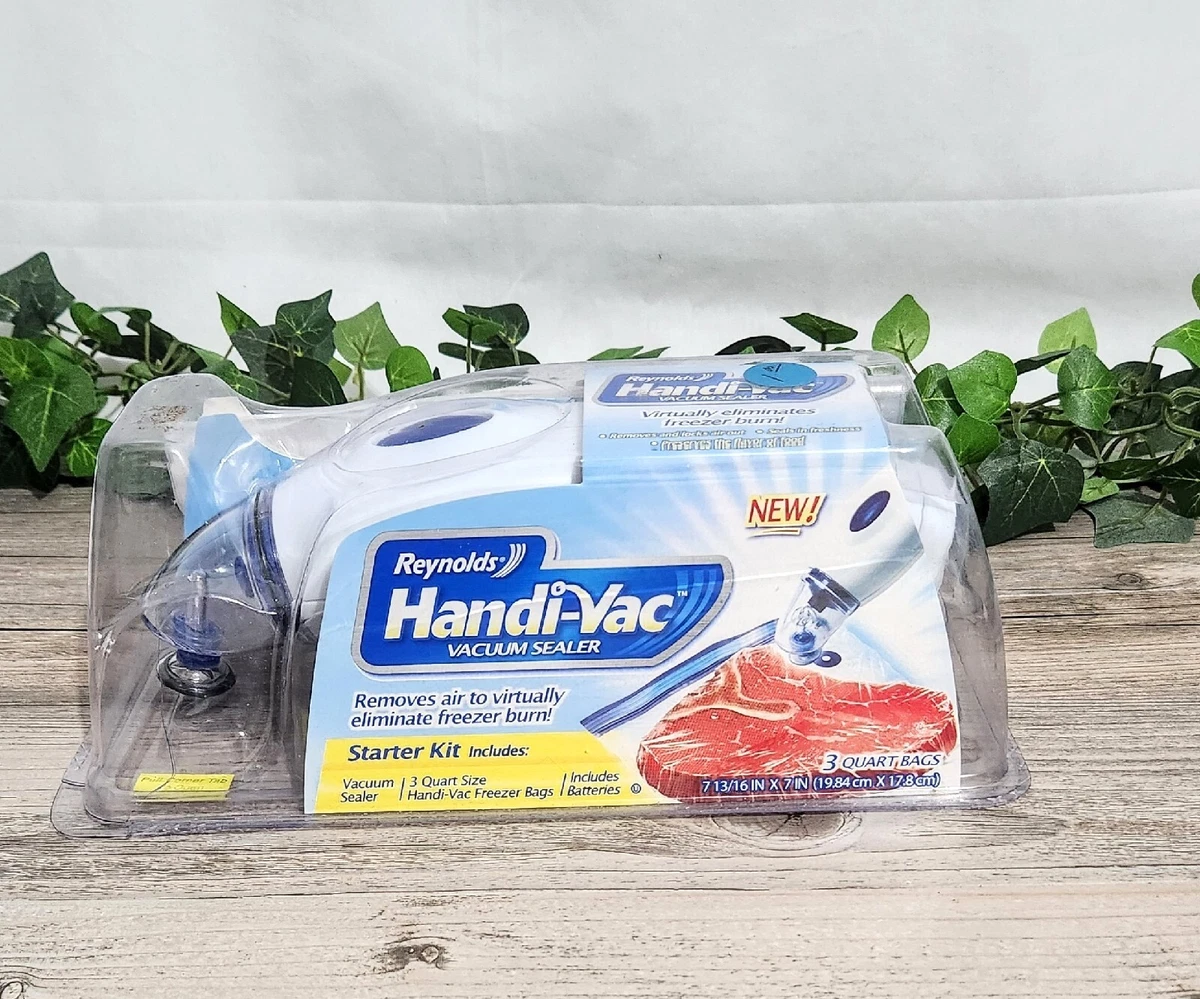 Reynolds Handi-Vac Vacuum Sealer Starter Kit & 3 Freezer Bags New