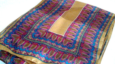 Polyester Metallic Thread Scarf 10.5'' x 55'' Italy MW With Tags
