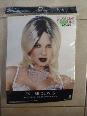 Evil Bride Wig for Adults, Halloween Costume Accessories, Blonde, One Size 