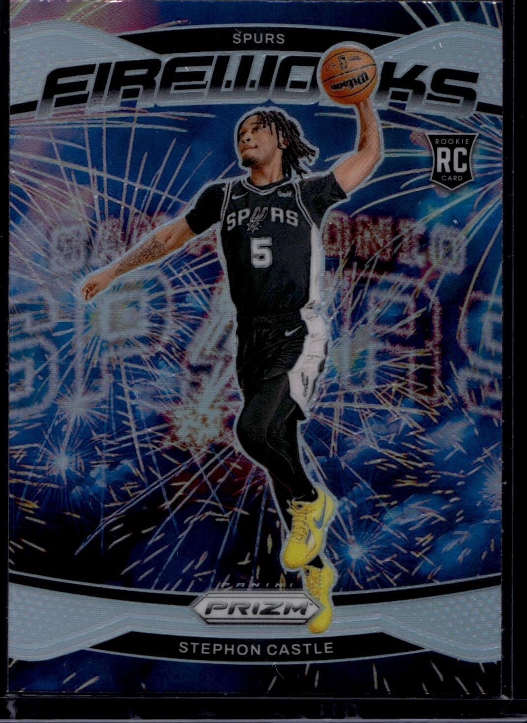 2024-25 Panini Prizm Basketball Stephon Castle #13 RC Rookie Fireworks Silver