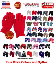 Men Women Winter Warmer Knit Knitted Casual Gloves Stretch One Size Many Styles