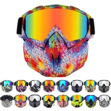 Modular Motorcycle Goggles Face Mask Motocross Off Road ATV Race Eyewear Glasses