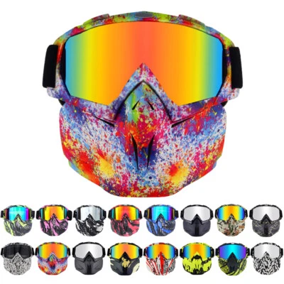 Lunettes de motocross avec masque de protection amovible pour casque de moto - Photo 1/4