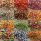 Sanskriti Pure Georgette Silk Printed Craft Fabric Felting Quilting 1 yd Floral