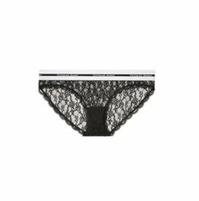 Victoria's Secret All Over Lace Logo Bikini Panty Black L