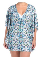 NWT 99 La Blanca Riviera Renewal Tunic Caftan Cover Up 1X