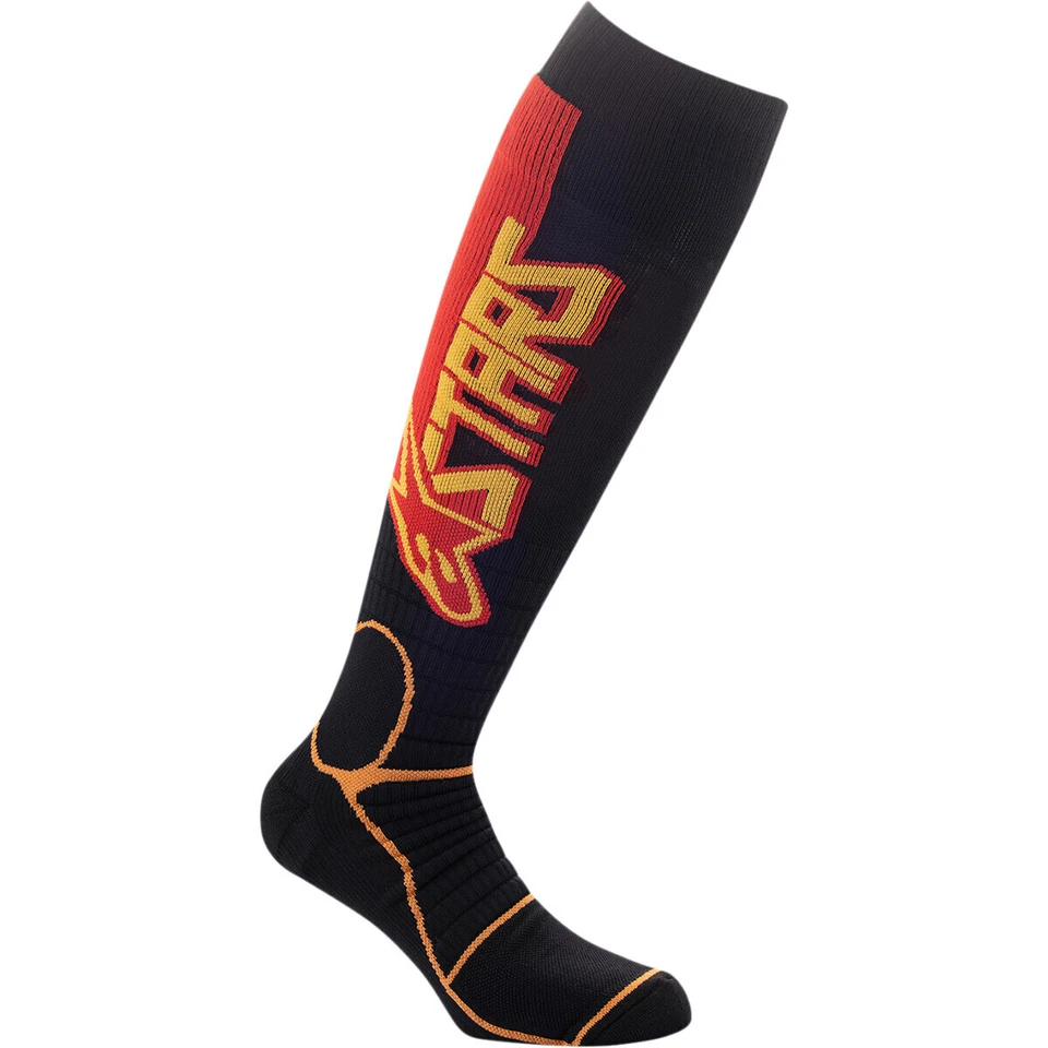 Alpinestars MX Pro Off Route Moto MX Chaussettes Noir Rouge Orange - Photo 1/1
