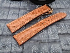 21mm/18mm Ostrich Leg Leather Watch Band Vintage Exotic Leather
