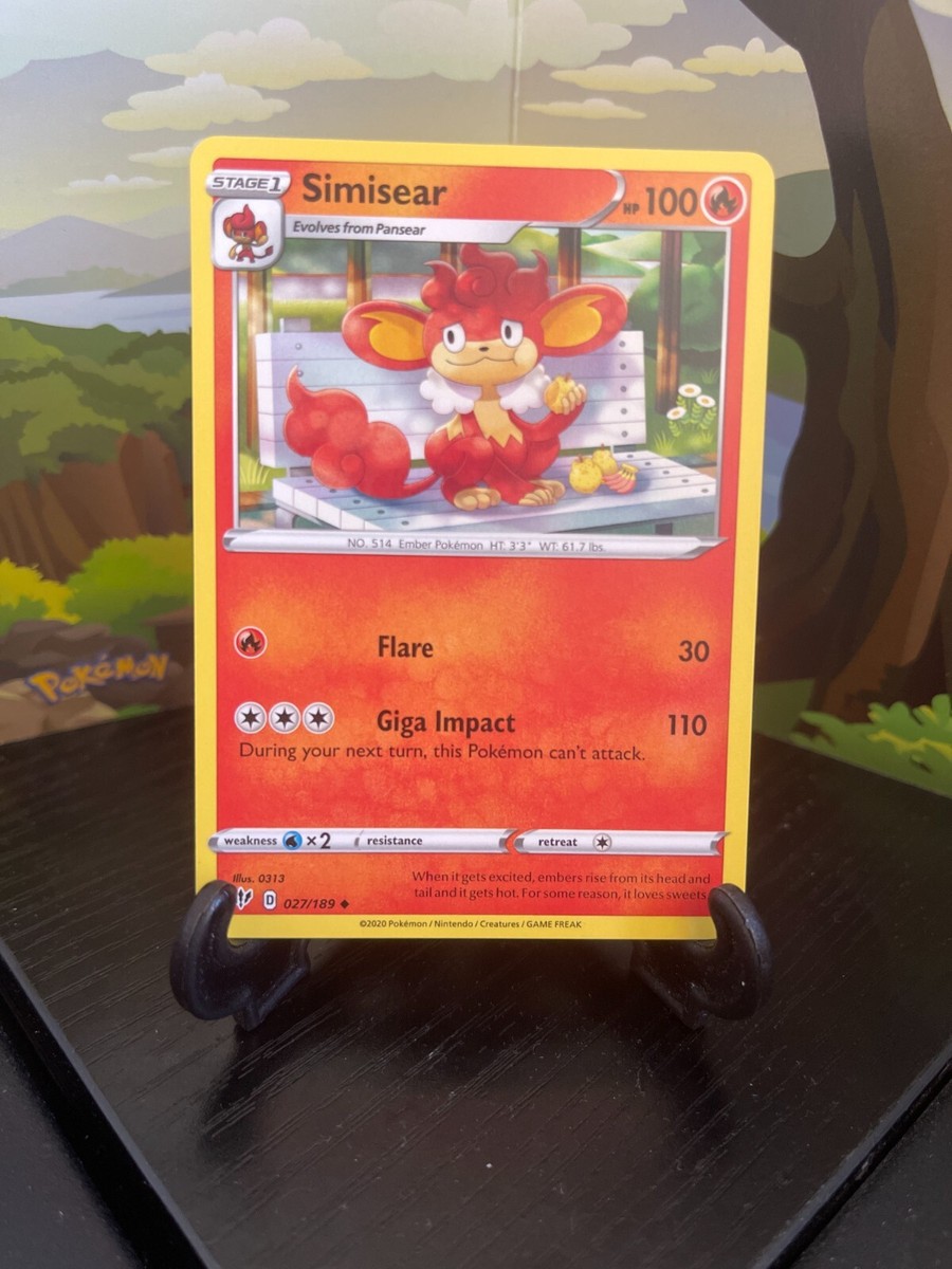Simisear 027/189 - Darkness Ablaze - Uncommon - Pokemon Card
