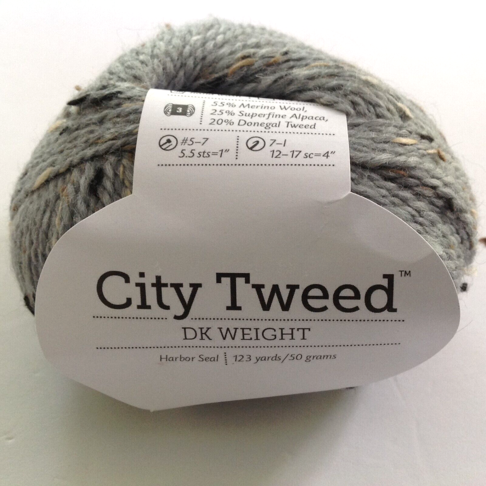 Knit Picks City Tweed DK Weight Yarn Harbor Seal Grey Wool, Alpaca