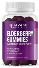 1 Bottle HAVASU Nutrition ELDERBERRY GUMMIES Vitamin C  IMMUNE Support 60ct