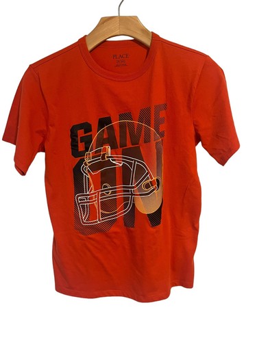 The Childrens Place 3 T Shirt Set Boys Large Football Theme Blue Gray Orange Tee - Picture 7 of 11