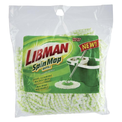 Libman Spin Mop Refill 1164 Deep Cleaning Microfiber Machine Washable